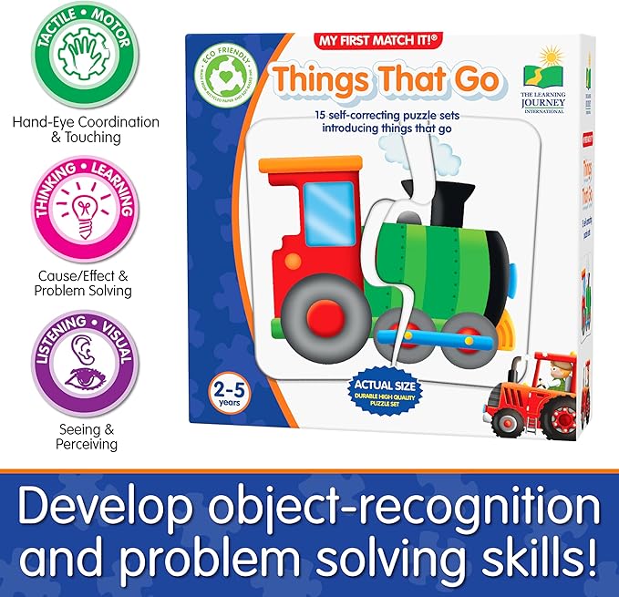 The Learning Journey: My First Match It - Things That Go - 15 Self-Correcting Vehicle Matching Puzzles