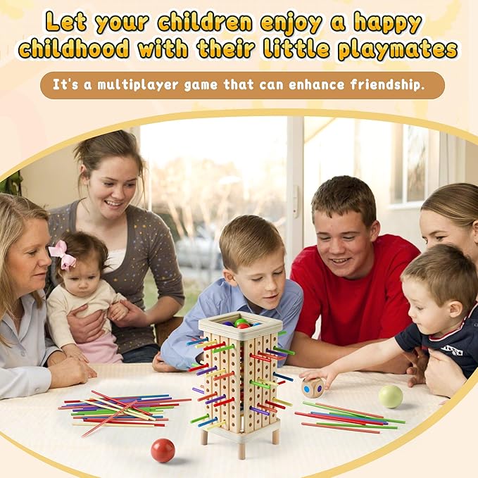 Montessori Toys for Kids 3-5, Wooden Board Game for Children's 4-8, Math Educational, Fine Motor Skill Toy for 3+ Year Olds Girls Boys, Classic Fun Games for Age 3 4 5 6 7 8 Girls Boys Gifts