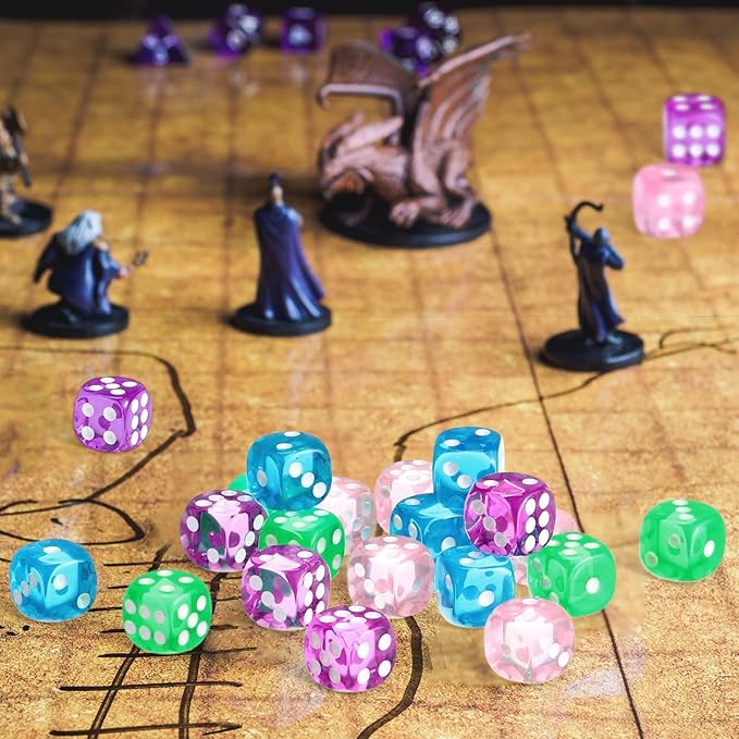 144 Pieces 12mm 6 Sided Mini Dice Set for School Classroom Table Games D6 Game Standard Dice with Portable Plastic Box for Bunco or Teaching Math Learning(Translucent Color)