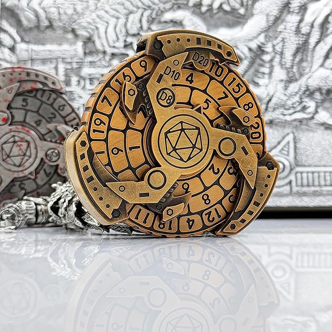 2024 Shadow Roulette Dice Spinner for DND Dice Set, 7-in-1 Dragon Metallic D&D Dice with Gift Case for Dungeons and Dragon Game, RPG Role Playing Table Game Gifts (Black Gold), sDGND202403