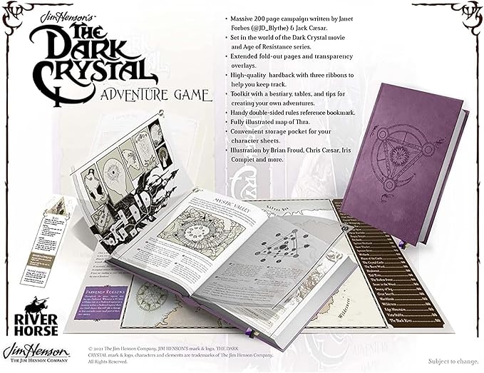 The Dark Crystal Adventure Game - RPG Hardcover Book, 290+ Full Color Pages, Role Playing Game