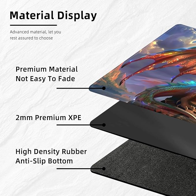 for MTG Playmat with Storage Bags, Card Playmat for TCG Card Playing Game,Rollable & Foldable for PTCG and Board Game Mat for Cards,Non-Slip Dragon Desk Mat for Home Office