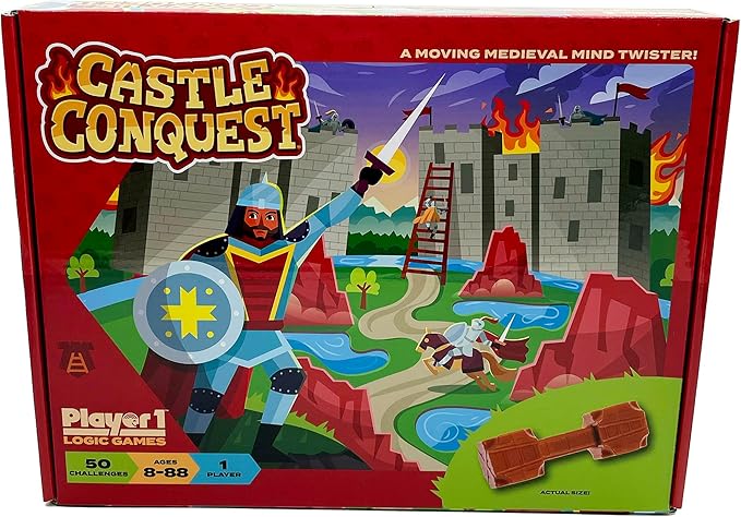 Player 1: Castle Conquest - Single Player Logic Game, 50 Challenges & Puzzles, Difficulty Levels Range from Easy to Difficult, Project Genius, Ages 8+