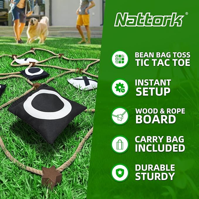 Giant Tic Tac Toe Outdoor Games,3ft x 3ft Portable Bean Bag Toss,Corn Corn Hole for Adults Kids,Backyard Lawn Camping