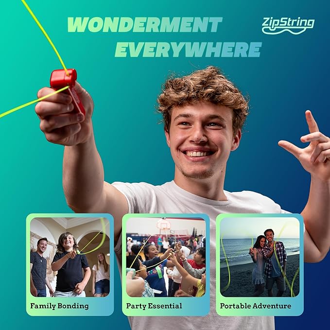Original - As Seen on Shark Tank - Classic Rope Launcher Toy, Perfect for Kids & Adults - Fly a String Loop in The Air for Endless Tricks & Fun, Wonderment Awaits, Aesthetic Aqua
