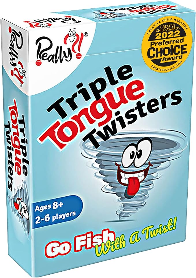 Really?! Fun Card Games with Tongue Twisters for Family Game Night, Educational Card Games for Kids 8-12, Travel Games and Unique Gifts for Teens and Adults, Homeschool