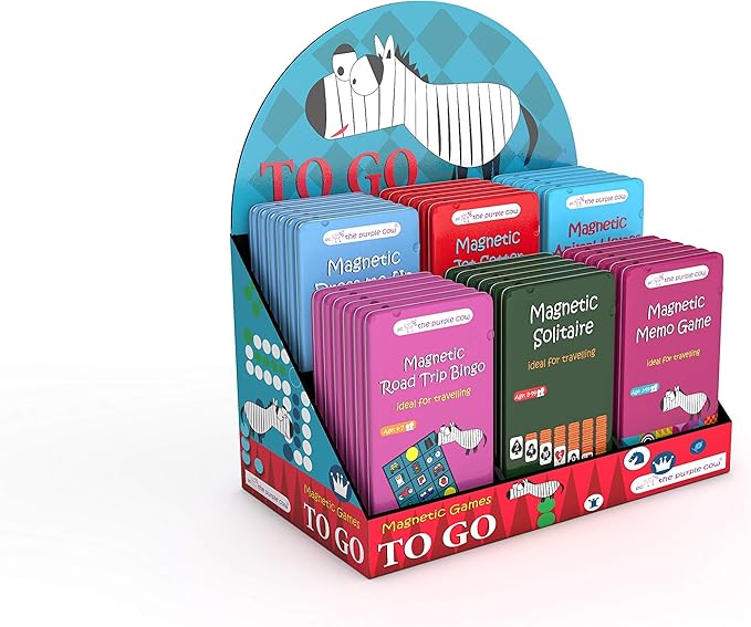 The Purple Cow Magnetic Travel Solitaire Game - Board Games for Kids and Adults. Great for Travel
