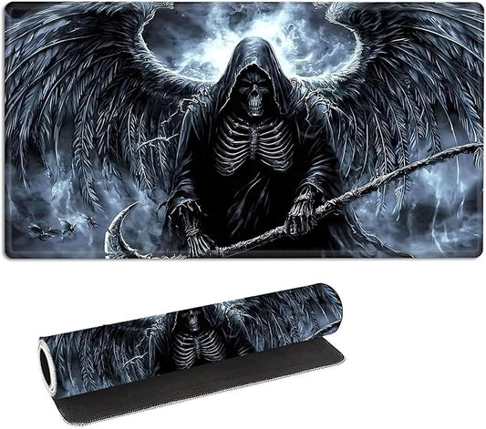 for MTG Playmat with Storage Bags, Card Playmat for TCG Card Playing Game,Rollable & Foldable for PTCG and Board Game Mat for Cards,Non-Slip Scary Skeleton Desk Mat for Home Office
