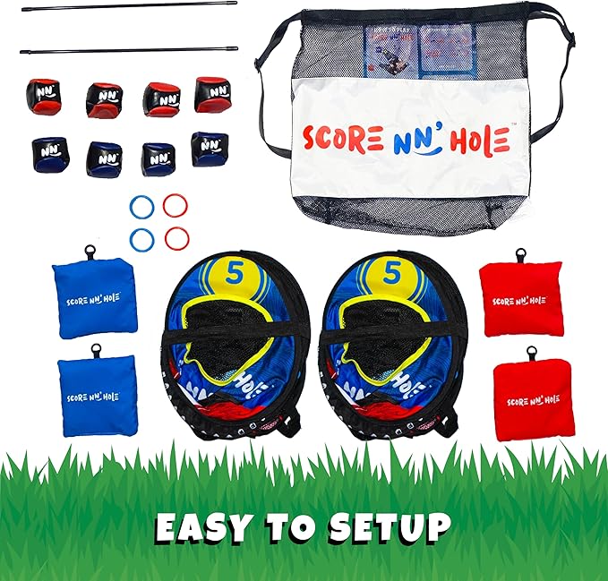 TOSS & ROLL NN' Hole Game Set | Portable Cornhole Set for Water or Land | Bean Bag Balls Toss Outdoor Games for All Ages | Outdoor, Indoor, Beach, Backyard, Tailgating, Camping Game