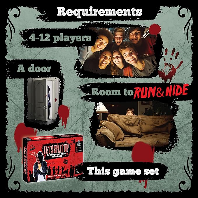 Let's Split Up - an Outrageous Horror Spoof Game | Ages 12+, 4-12 Players | Halloween Games for Teens | Horror Board Games Alternative | Outdoor Games | Teen Boys Gift Ideas | Pulse-Pounding Thrills!