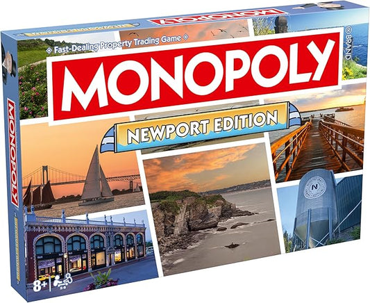 Monopoly Board Game Newport Edition: 2-6 Players Family Board Games for Kids and Adults, Board Games for Kids 8 and up, for Kids and Adults, Ideal for Game Night