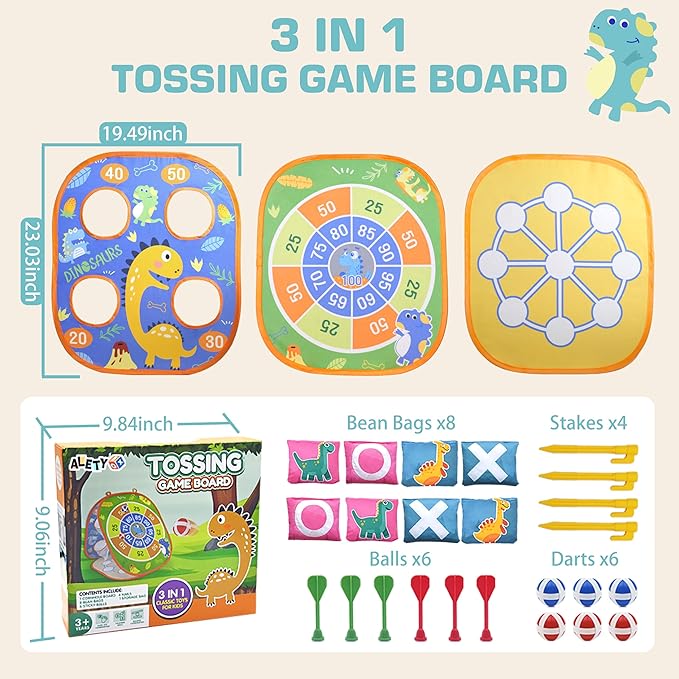 Bean Bag Toss Game Toy, Outdoor Toys for Toddlers 3 4 5, Family Party Supplies for Kids, Outside Lawn Party Carnival Games, Activities Toy Gifts for Boys Girls Age 3 4 5 6