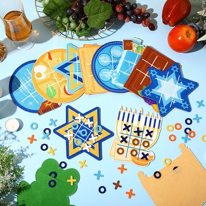 Capoda 24 Pack Passover Games Pesach Seder Tic Tac Toe Strategic Board Game Passover Desk Toys for Pesach Seder Jewish Festival Party Favors Birthday Gift