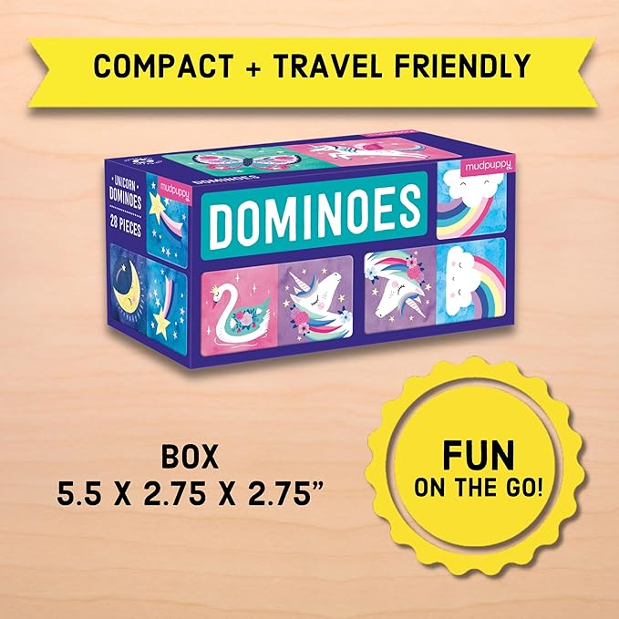 Mudpuppy Unicorn Dominoes