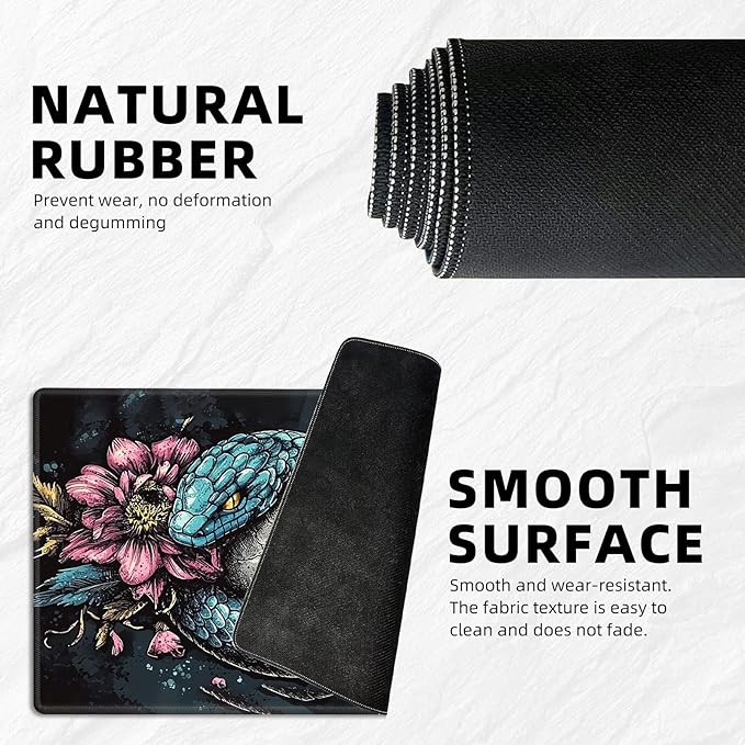 for MTG Playmat with Storage Bag, for TCG Playmat and Playing Card Mat for Magic Board Games, Non-Slip Snake Skull Desk Mat, Stitched Edges Game Mat, Rollable & Foldable Card Play mat