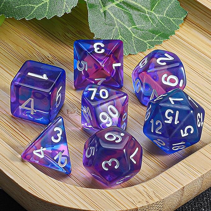 CiaraQ DND Polyhedral Dice Set with a Black Dice Bag for D&D RPG MTG Role Playing Table Games