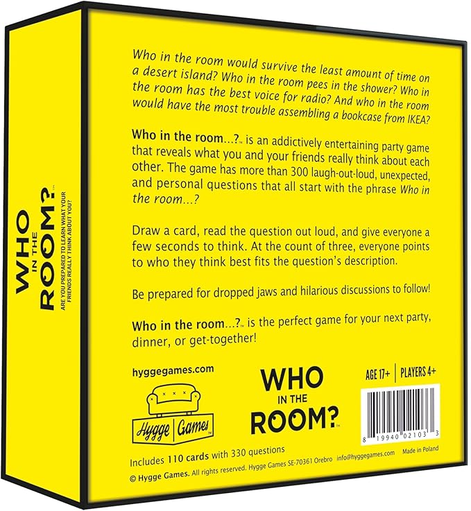 Hygge Games Who in The Room? Party Gamef Yellow