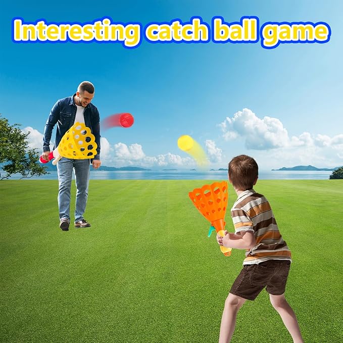 Kids Indoor Sports Outdoor Fun Party Game Toy with 2 Launch Baskets and 10 Balls, Birthday Gifts for 5 6 7 8 9 10 11 12 Year Old Boys Girls