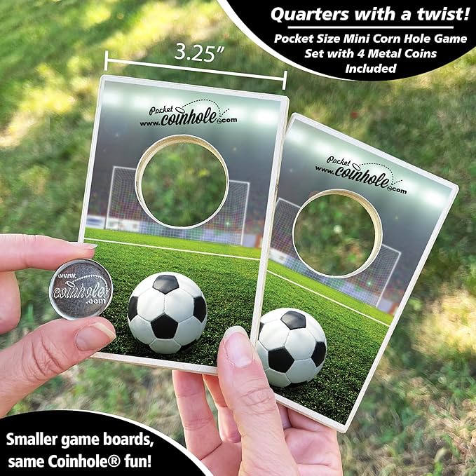 Desktop Coin Bouncing Party Set | Tabletop Cornhole Board | Small Travel Game Includes Coins