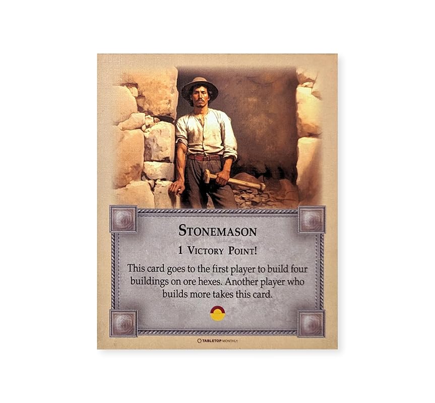 Professions Victory Point Cards, Bricklayer, Stonemason, Farmer, Shepherd, Lumberjack, compatible with Catan's Settlers of Catan 5th Edition, Seafarers and Catan Expansions