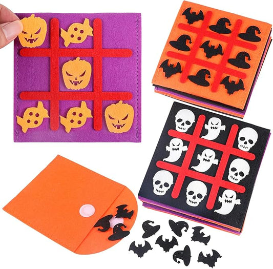 12 Pack Halloween Party Favors Tic Tac Toe Board Games for Kids 4-8 8-12, Halloween Treats Non Candy Goodie Bag Stuffers, Bulk Toys Gifts for Boys Girls Classroom (Bulk Pack of 12)