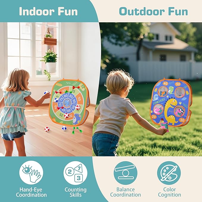 Bean Bag Toss Game Toy, Outdoor Toys for Toddlers 3 4 5, Family Party Supplies for Kids, Outside Lawn Party Carnival Games, Activities Toy Gifts for Boys Girls Age 3 4 5 6