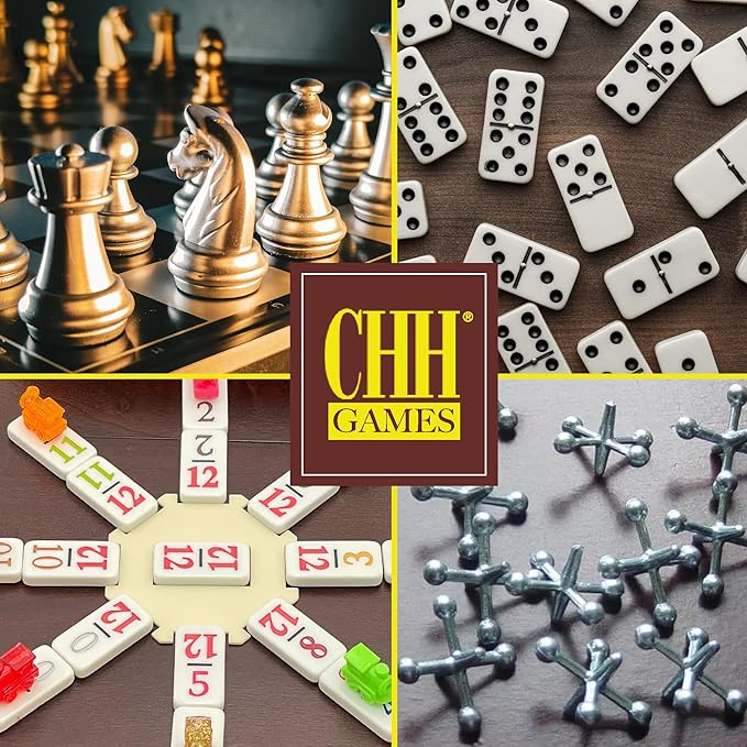 CHH Double 12 Mexican Train Number Dominoes – Travel Size with Zip Up Case, Hub & 8 Domino Trains – 91 Fun Size Numbered Dominoes