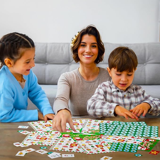 45PCS Christmas Bingo Game Cards for 24 Players Christmas Bingo Games for Classroom Activities Family Party Favors Xmas Gifts Holiday Supplies