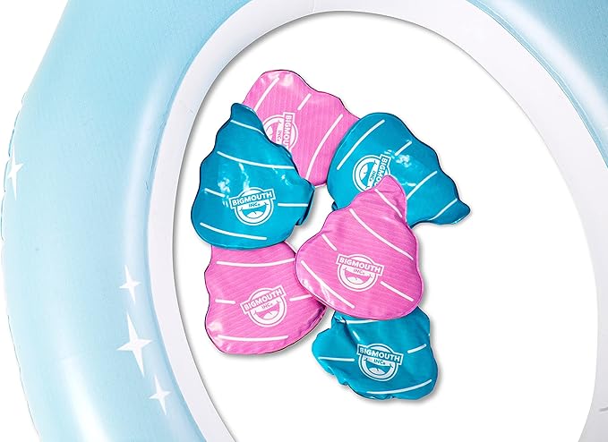 BigMouth Inc. Unicorn Poop Toss Game, Fun Inflatable Pool Toy with 6 Rainbow Poop Emoji Balls, Great Ring Toss Game for Kids and Adult Pool Parties, Durable & Easy to Store