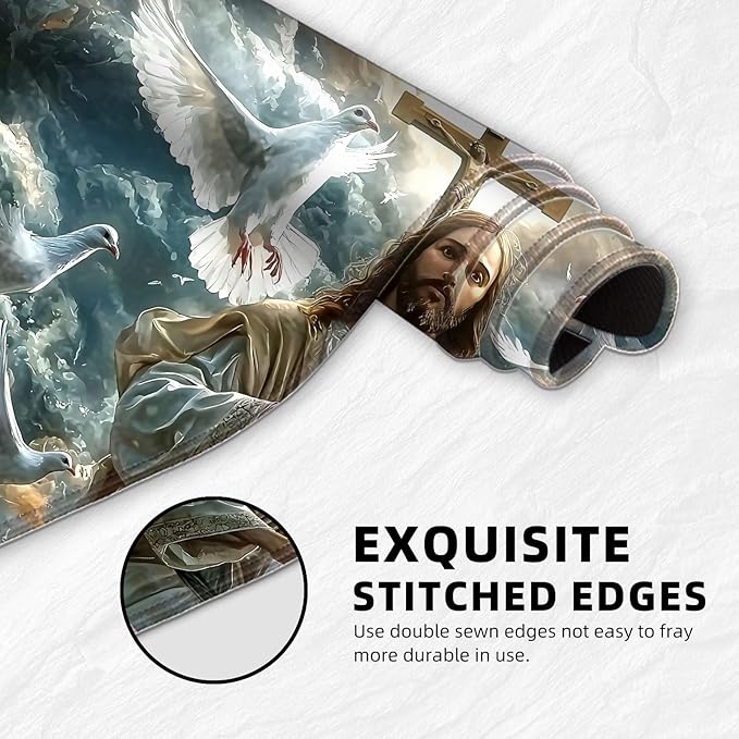 for MTG Playmat with Storage Bags, Card Playmat for TCG Card Playing Game,Rollable & Foldable for PTCG and Board Game Mat for Cards,Non-Slip Jesus Desk Mat for Home Office