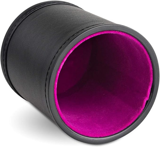 Leather Dice Cup for Board Games, Purple Felt Lining