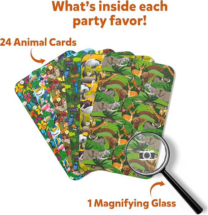 Skillmatics Party Favors (Pack of 15) - Can You Spy Animals Card Set, Search & Find Game for Kids, Goodie Bag Toy & Educational Gift for Girls & Boys Ages 4, 5, 6, 7