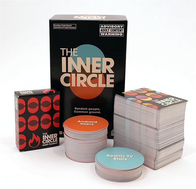 Spin Master Games, The Inner Circle, Find Common Ground with Hilarious Prompts, Party Games for Friendsgiving, Happy Hour, Bachelorette Party, Adults, 3-10 Players, for Ages 18 & Up