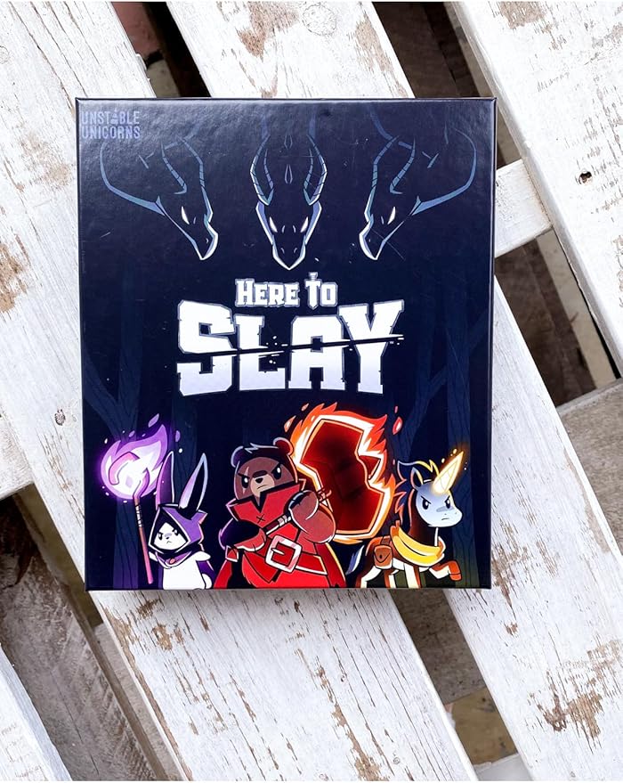 Here To Slay Base Game - Adventure RPG Dice Rolling Card Game For Teens, Adults - 2-6 Players, Hand Management
