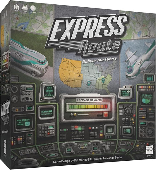 Express Route Board Game | Light Strategy Cooperative Board Game for Adults and Family | Ages 10+ | 1 to 4 Players | Average Playtime 60 Minutes | Made by The Op Games | Usaopoly