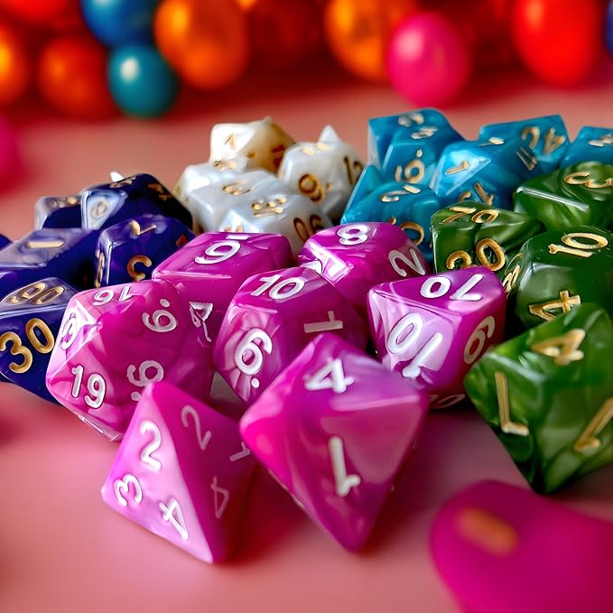 DND Dice Set - 5 * 7-Die Polyhedral Dice Sets for Dungeons and Dragons D&D DND RPG MTG Table Board Roll Playing Games D4 D6 D8 D10 D% D12 D20