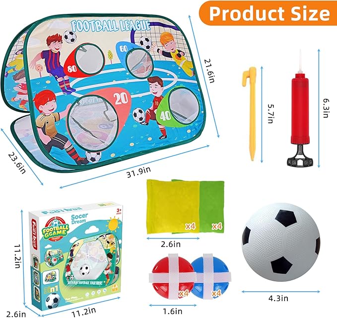 32Inch Bean Bag Toss Game Toy, Outdoor Toys for Toddlers Football Toys, Outdoor Activities for Kids Ages 3-5 Lawn Games for Kids