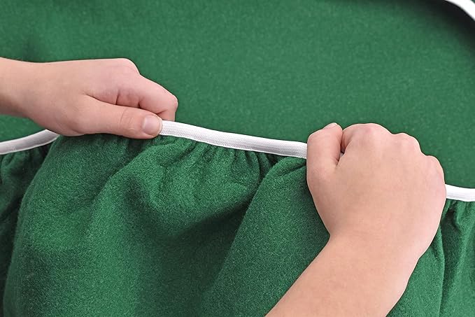 Katai Poker Table Cover - Green Felt Casino Style for Game Night, Poker, Mahjong, Board Games, Round Table Top, 36-48 Inch, Noise Reducing, Slip Prevention, Smooth Fabric, Includes 6 Cork Coasters
