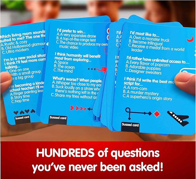 SUSSED The Wacky ‘What Would You Do?’ Card Game - Social Fun for Teens, Boys, Girls, Tweens - Travel & Road Trip Essentials for Kids Ages 10+ & Adults - Cool Blue Deck
