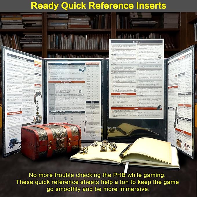 Haxtec DND DM Screen, Dungeons and Dragons Master Screen for Board Games Masters, TTRPG Accessories DND Gifts for DM Dungeons Masters