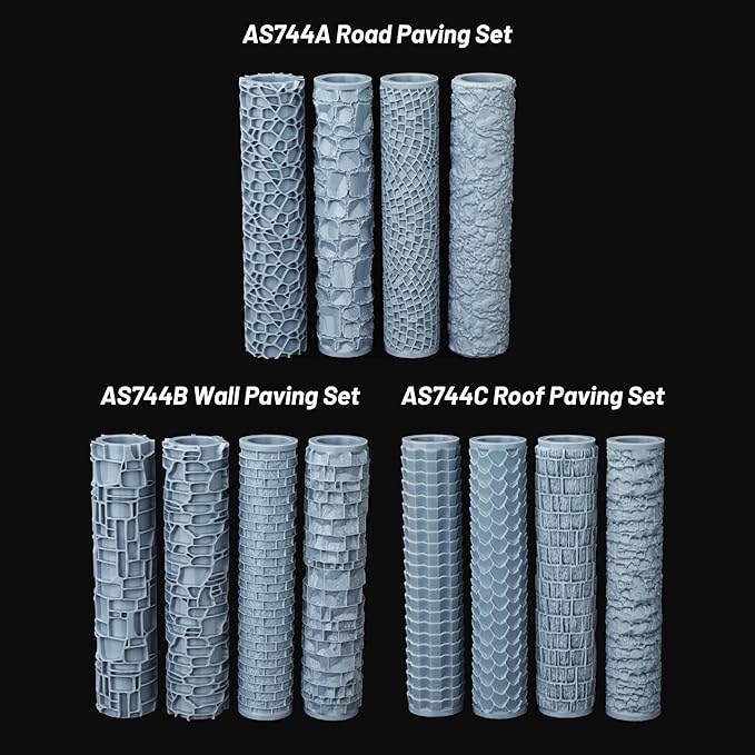 DND Terrain Texture Roller – Create Dungeons and Dragons Scenario Pieces, RPG Accessory Tools, Wargame Environments, and Tabletop Map Props with Realistic Texture - AS744B Wall Paving