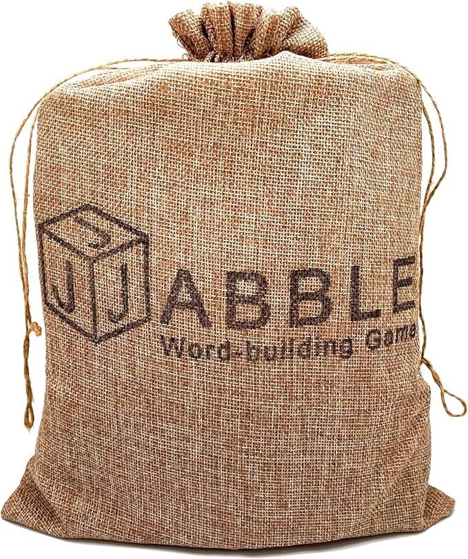 Word-Building Game | Stacking Game, Word Game, Crosswords & Up-Words, Hardwood Letter Blocks, Burlap Drawstring Pouch, One or More Players, Classic Edition (Amazon Exclusive)
