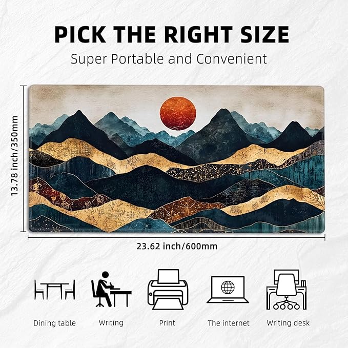 for MTG Playmat with Zones Storage Bag,for TCG Playmat and Playing Card Mat for Magic Board Games, Mountain Sun Non Slip Stitched Edges Game Mat, Rollable Foldable Card Playmats