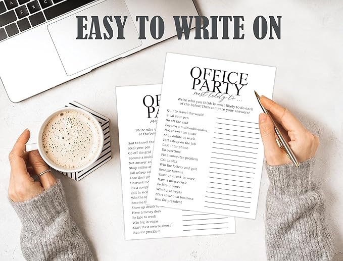 Tuyashua Office Party Most Likely to Games, Work Party Games, Team Building Group Office Game, Work Happy Hour Idea, Great for Coworker Game or Adult Trivia Game, Set of 30 Game Cards - OP03