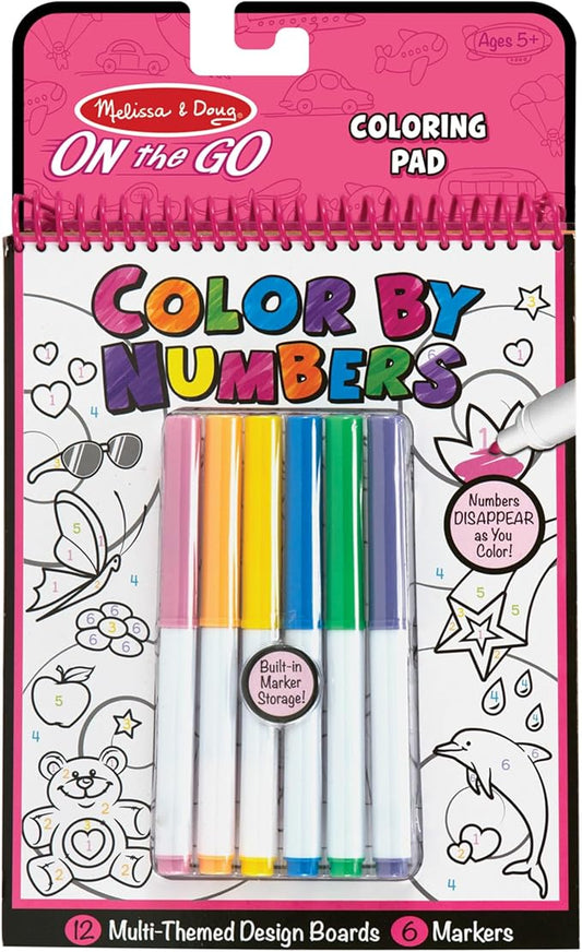 Melissa & Doug On the Go Color by Numbers Kids' Design Board - Unicorns, Ballet, Kittens, and More - Party Favors, Stocking Stuffers, Travel Toys, Coloring Books For Kids Ages 5+