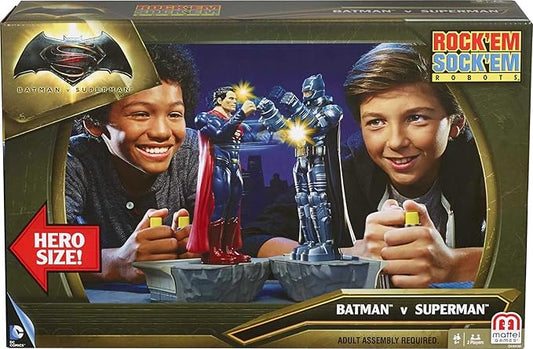 Mattel Games Batman vs. Superman Rock 'Em Sock 'Em Robots 2-Player Kids Game, Fighting Robots Action Game (Amazon Exclusive)