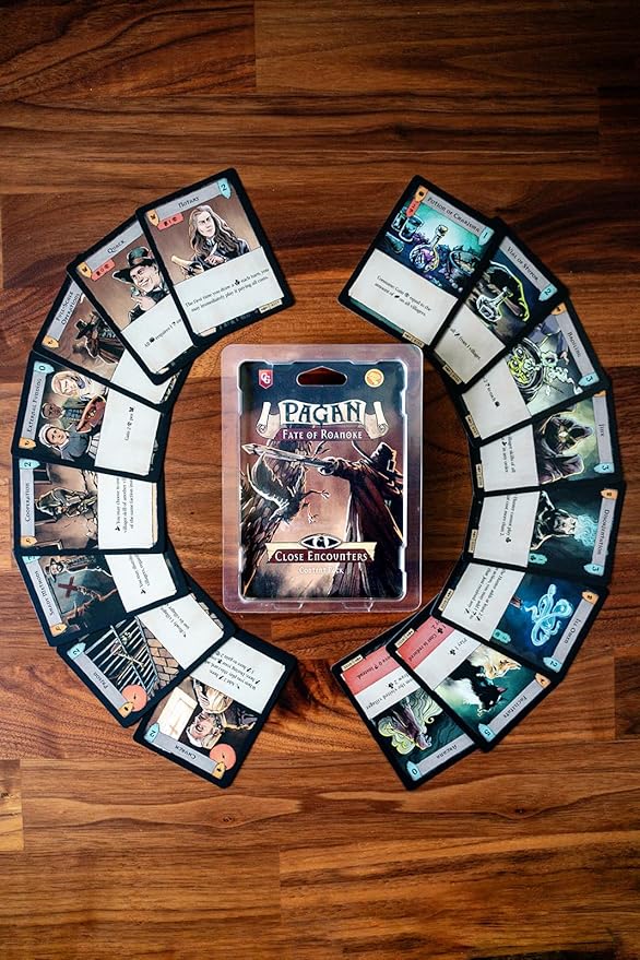 Pagan: Fate of Roanoke - Close Encounters Expansion Pack, Dueling Witch & Hunter Asymmetrical Deduction Card Game Filled with Intrigue & Mystery, 2 Players, 60 Mins