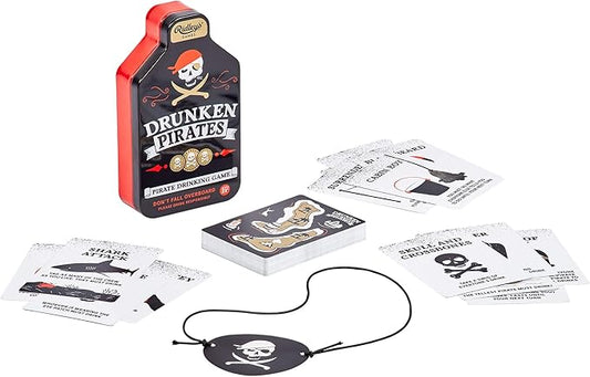 Ridley’s Drunken Pirates Drinking Game – Fast-Paced Card Game for Adults Ages 21+ – Fun, Easy to Learn Party Games – Giftable Storage Tin Included