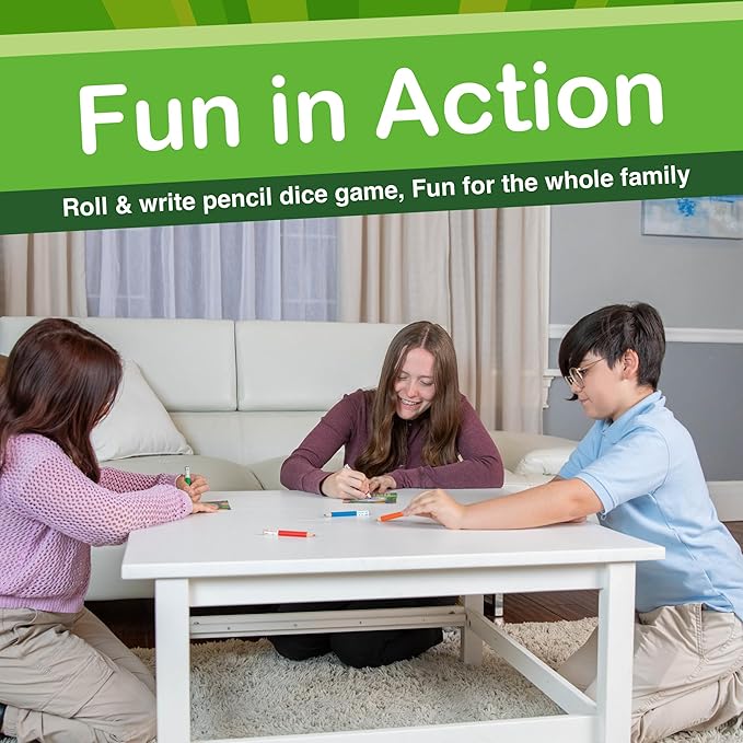 AMIGO Games Pick a Pen Gardens – Highly Innovative Roll & Write Dice Game – Score Points by Filling in Your Garden with The Same Color – Perfect for Family Game Night – Kids & Adults Ages 8+