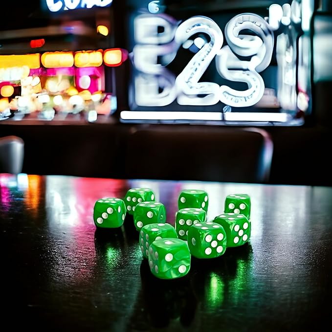 Luck Lab 10 Piece D6 Dice Pack - Acrylic Dice for RPG MTG DND Dice Table Games and Board Games (Green Pearl)